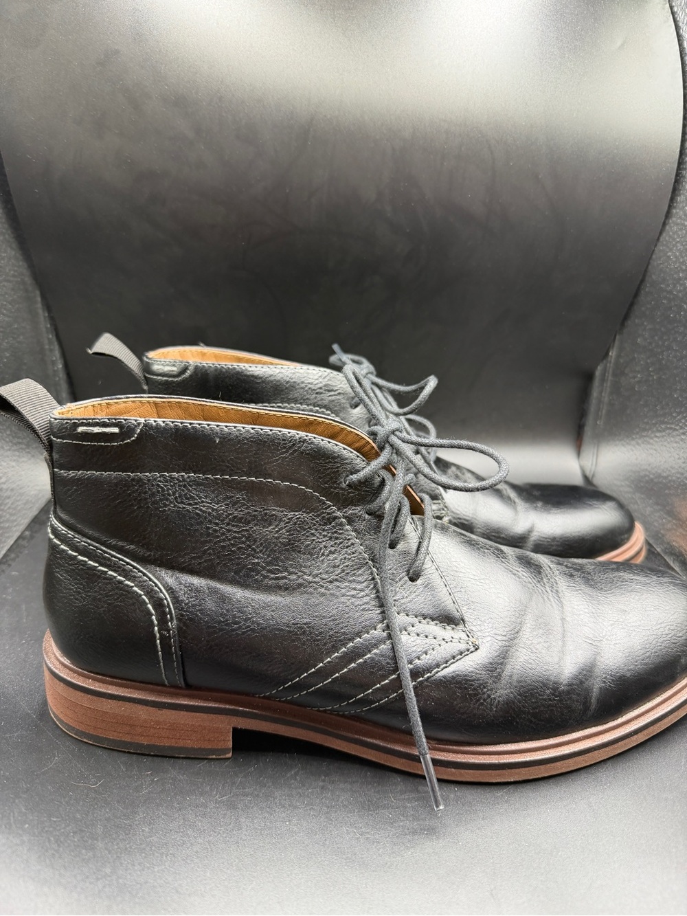 Sonoma Men's Black Leather Lace-Up Chukka Boots